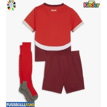 Schweiz Heimtrikotsatz Kinder EM 2024 Kurzarm (+ Kurze Hosen)